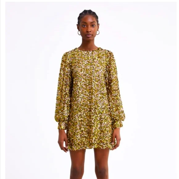 Zara | Dresses | Zara Multicolored Sequin Mini Dress W Long Cuffed Sleeves Size S | Poshmark Zara | Dresses | Zara Multicolored Sequin Mini Dress W Long Cuffed Sleeves Size S | Poshmark